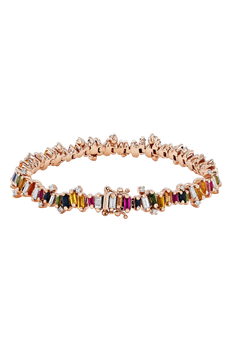 Bold Burst Rainbow Sapphire Tennis Bracelet