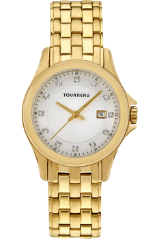 Tourneau Corporate Collection Ladies Gold Tone White Diamond Dial