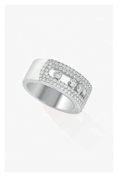 Move Noa GM Pav&eacute; Ring in White Gold Size 53