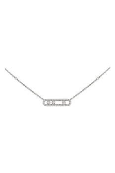 Baby Move Pav&eacute; Pendant in White Gold