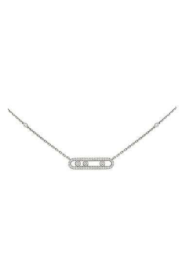 Baby Move Pav&eacute; Pendant in White Gold