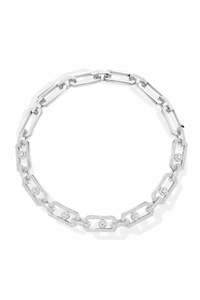 So Move XL Pavé Necklace in White Gold