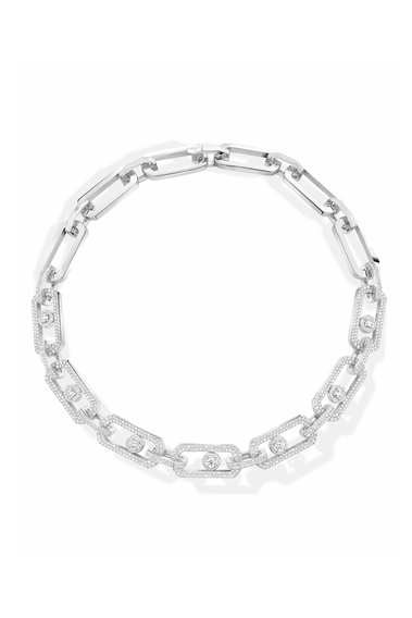 So Move XL Pav&eacute; Necklace in White Gold