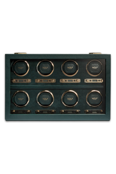 British Racing 8 Piece Watch Winder Green