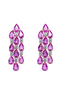 Pear Shape Pink Sapphire Earrings