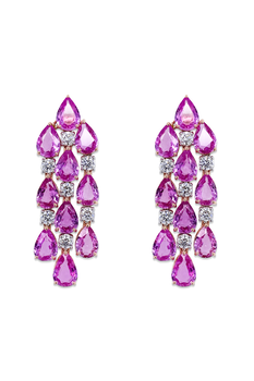 Pear Shape Pink Sapphire Earrings