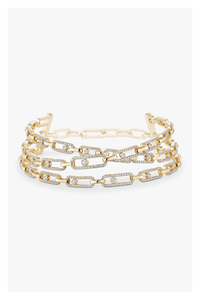 Move Link 3-Row Choker in Yellow Gold