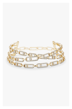 Move Link 3-Row Choker in Yellow Gold