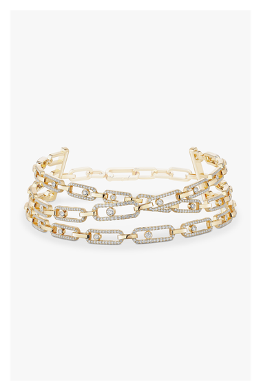 Move Link 3-Row Choker in Yellow Gold