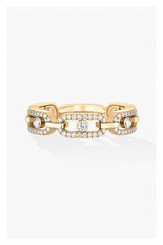 Move Link Multi Pav&eacute; Ring in Yellow Gold Size 54