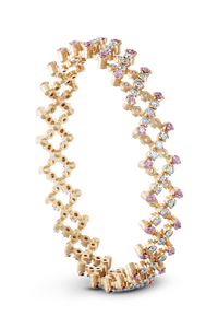 Serafino 5-row Ring Bracelet in Pink Gold with Pink Sapphires