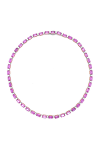 Oval Pink Sapphire and Diamond Necklace
