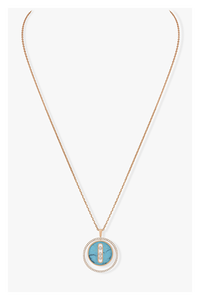Lucky Move Turquoise MM Pendant in Pink Gold 