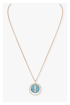 Lucky Move Turquoise MM Pendant in Pink Gold 