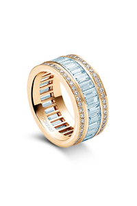 Baguette Love Pink Aquamarine Ring