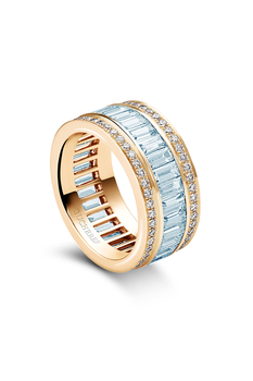 Baguette Love Pink Aquamarine Ring