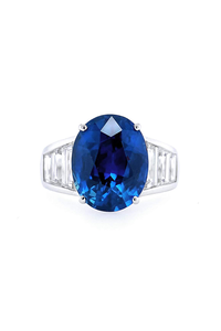 Oval Blue Sapphire Ring