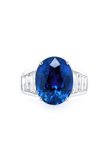 Oval Blue Sapphire Ring