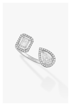 My Twin Toi &amp; Moi Ring in White Gold Size 54