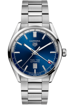 Carrera Calibre 7 Twin Time Automatic Blue Steel Watch