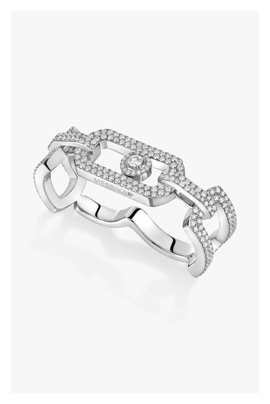 So Move 2-finger Ring in White Gold Size 54