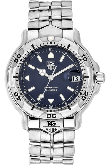 レ*ー様 TAG HEUER 6000 Series WH1115-K1 ジャン TAG HEUER PROF 6000 WH1115-K1 NAVY BLUE DIAL 200M STAINLESS STEEL