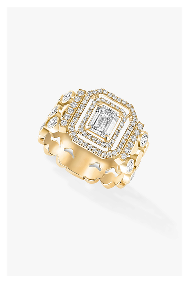 D-Vibes Multi Row Ring in Yellow Gold Size 54