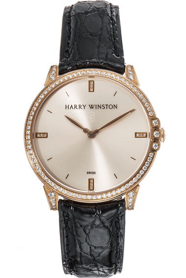 Pre Owned Harry Winston Midnight Rose Gold Quartz