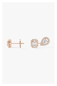 My Twin 1+2 Earrings in Pink Gold