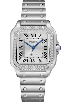 Santos de Cartier Steel Paved, Medium Model