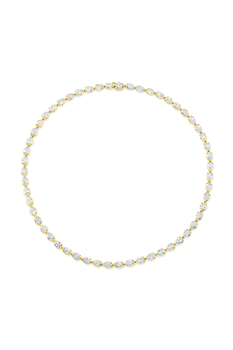 Pear Cut Diamond Necklace in Yellow Gold