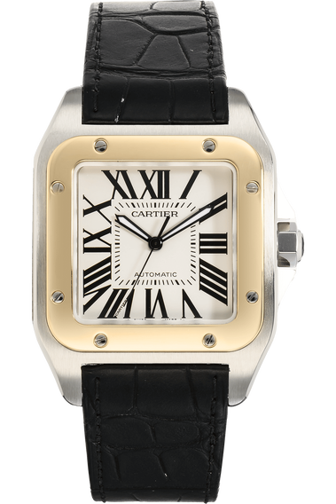Santos 100 Yellow Gold and Stainless Steel Automatic