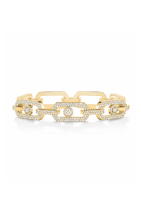 Yellow gold diamond pave bracelet So Move XL