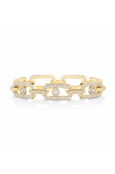 Yellow gold diamond pave bracelet So Move XL