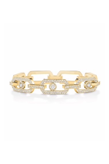 Yellow gold diamond pave bracelet So Move XL