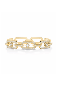 Yellow gold diamond pave bracelet So Move XL