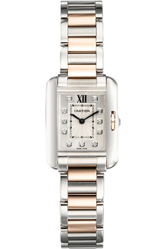 Tank Anglaise Rose Gold and Stainless Steel Quartz