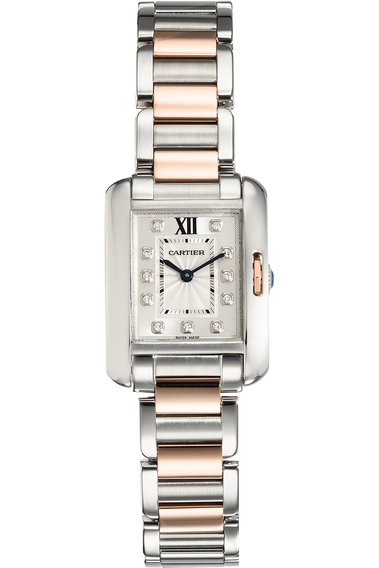 Tank Anglaise Rose Gold and Stainless Steel Quartz