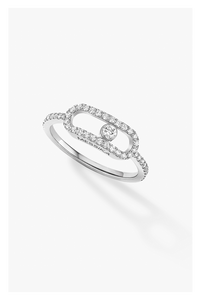 Move Uno LM Pavé Ring in White Gold Size 54