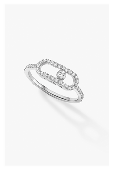 Move Uno LM Pav&eacute; Ring in White Gold Size 54