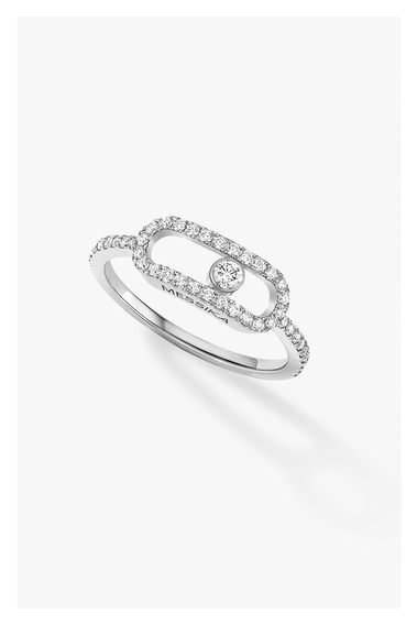 Move Uno LM Pav&eacute; Ring in White Gold Size 54