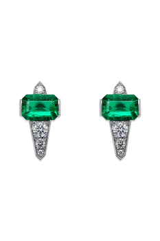 Octagon Emerald Earrings