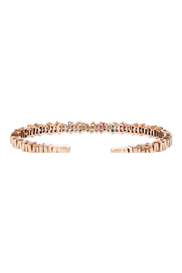 Bold Rainbow Sapphire & Diamond Baguette Bangle