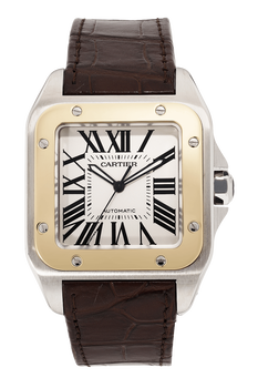 Santos 100 Yellow Gold and Stainless Steel Automatic