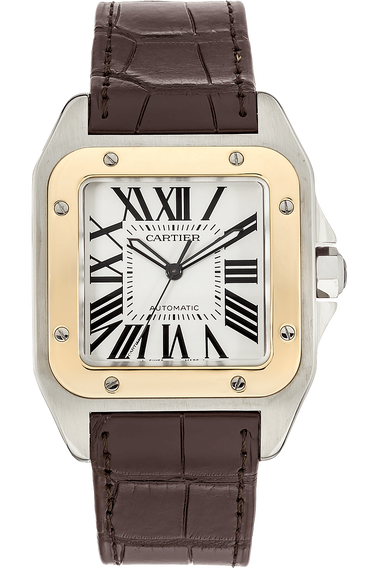 Santos 100 Yellow Gold and Stainless Steel Automatic