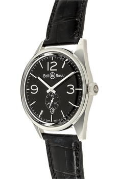 Vintage Officer Black Stainless Steel Automatic