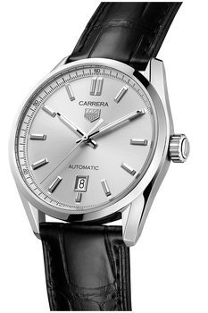 Carrera Calibre 5 Automatic Silver Leather Watch