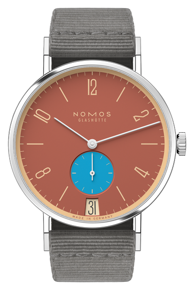 Tangente 38 Date Ziegelblau
