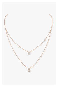My Twin 2-row Necklace in Pink Gold