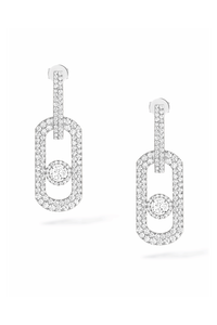 So Move XL Pavé Earrrings in White Gold